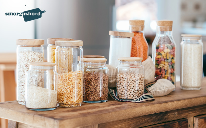 Granola, fruits, and cereals in the office pantry